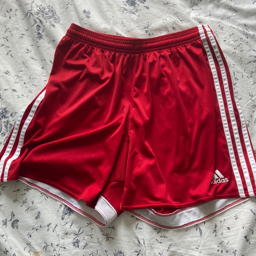 adidas red shorts